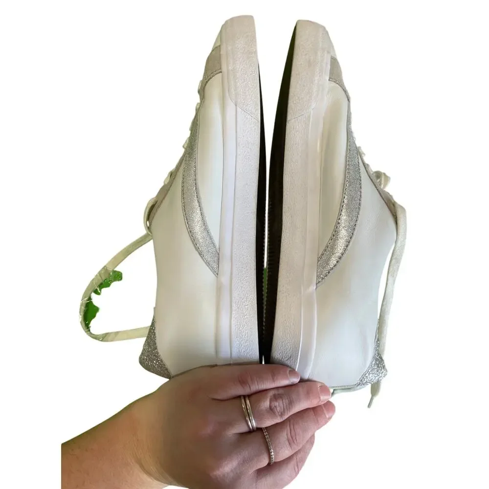 Madewell Leather Sneakers White Gray Low Top Casual Shoes Sz 9